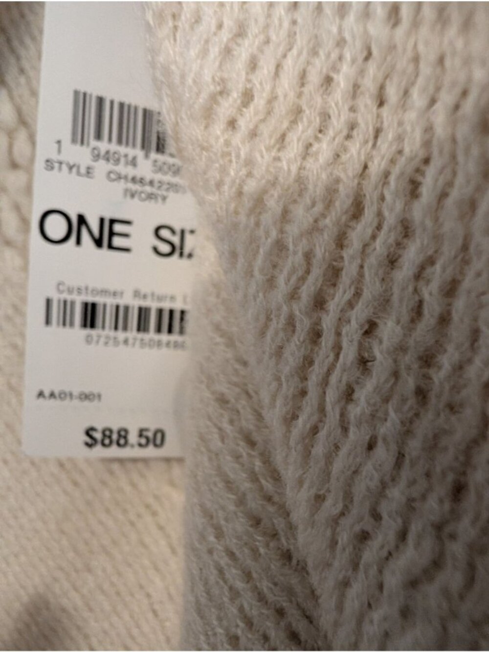 New Charter Club Womens Ivory Raschel-Knit Poncho Wrap With Toggle Closure & Fri - Picture 5 of 12